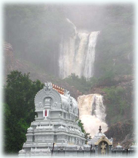 Cascading down the sacred foothills of Tirumala, Kapila Theertham emerges from the picturesque landscape and can be seen