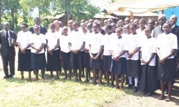 District Ekhuya and the youth choir at Lyamboko
