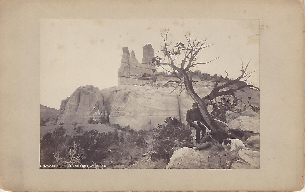Navajo Church 13- Taber, Isaiah West. Navajo Church Near Fort Wingate. San Francisco: Taber Photographic Parlors, (c.1880). Boudoir albumen [11 cm x 15.