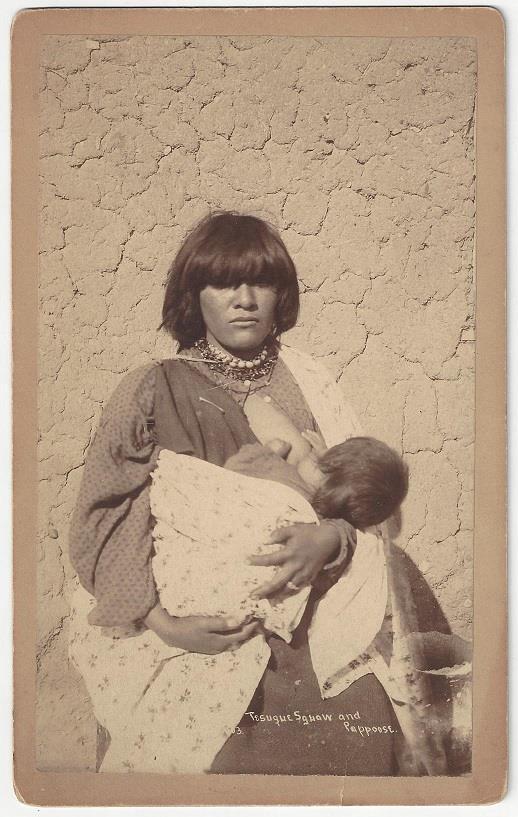Native American Woman and Child 2- Clinton, J.L. Tesuqut Squaw and Pappoose. Colorado Springs: J.L. Clinton, Scenic Photographer, (c.1890). Boudoir albumen [18.5 cm x 11.