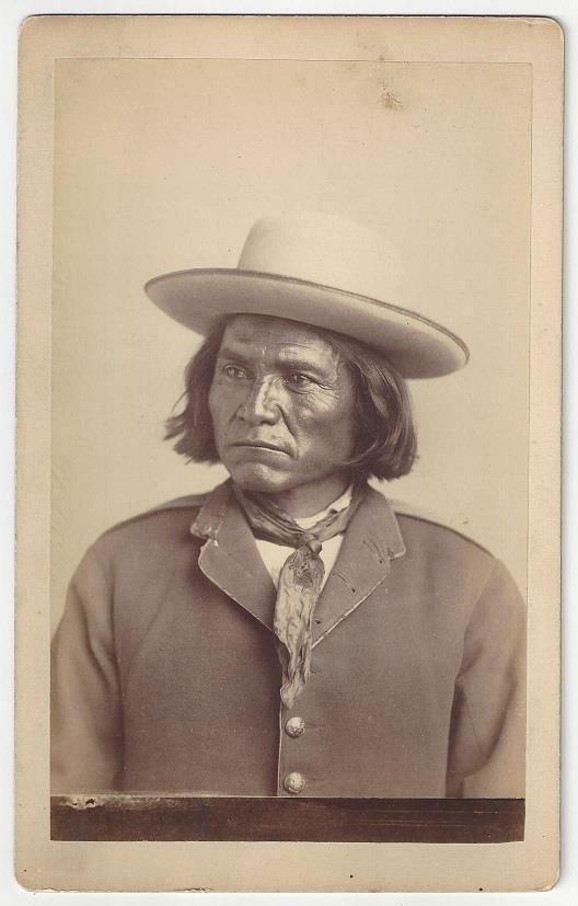 Striking View 3- [Chase, Dana B.]. [Indian man]. Santa Fe, NM: [D.B. Chase, Photographer], (c.1885). Boudoir albumen [18.5 cm x 11.