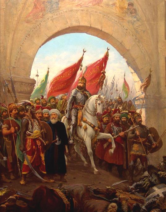 Mehmet II (Mehmet the Conqueror) 1453 Captured Constantinople The Fall of Long siege Constantinople Emperor of Byzantine Empire pled 1453 for help from European Christians - no response.