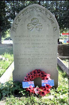 Photo of Pte Norman Stanley Reglin s Private Headstone in Holy Cross Churchyard, Daventry, Northamptonshire, England.