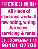 Page 6 CLASSIFIED ADVERTISEMENTS Advertise in the Classified Columns: Mambalam-T. Nagar & Ashok Nagar- K.K. Nagar Editions: Rs. 500 (upto 30 words); Bold letters: Rs. 750 Display: Rs.
