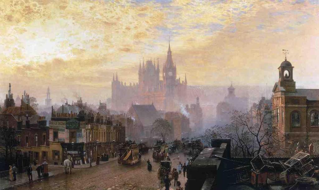 'From Pentonville Road looking West: Evening', by John O'Connor, 1884.