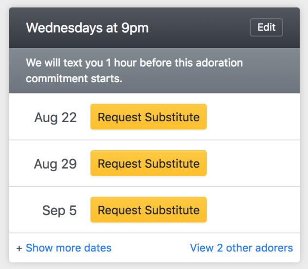 Notification Preference Sending Out a Substitute Request When you click on Edit my account you can decide how you are notified about special events like chapel closures and substitute requests.