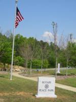 The flag, the Rotary Peace park sign and the Peace Pole have now all been installed.