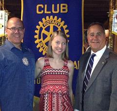 Rotary Means Family 2017-04-22 Rotary means family Emily Koerner with her father (left) and Peter Singagliese, past president of the Central Ocean Rotary club (right).