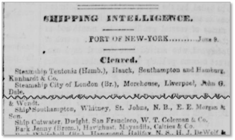 James Storemond McLaren Shipping Intelligence Port of New York.. June 9 Cleared 128 Now my next big questions are: When did James arrive in the United States?