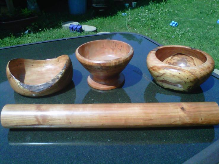 The tree was then given to Alan Aymett of Five Points, Tennessee, whose hobby is making wooden bowls.