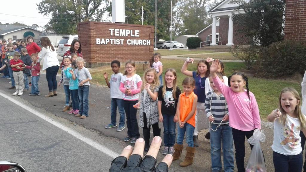 Temple Christian Academy kids lined