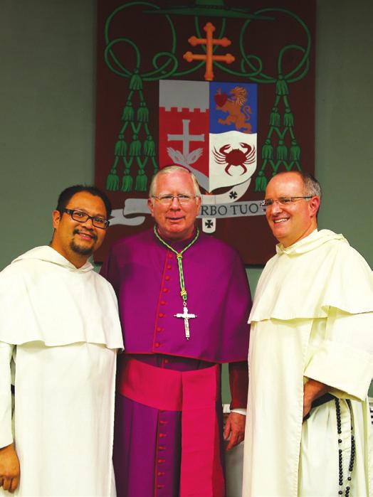 Bishop Robert Christian entered the Dominicans in 1970. Here he stands on the day of his Episcopal Ordination with two of his Dominican brothers, Fr. Isaiah Mary Molano, O.P.