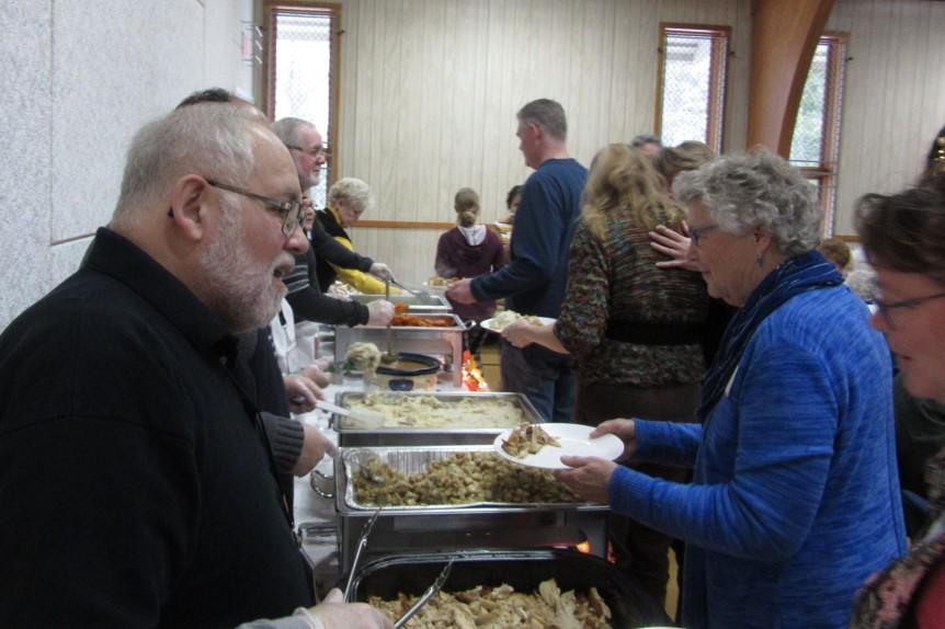 Rosalia s has always been the location for the event, but the kitchen there could not be used due to faulty electricity. It was approved that Loaves and Fishes could take place at First Baptist.