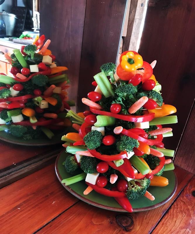 MAKE A HEALTHY HOLIDAY SNACK A VEGETABLE TREE!