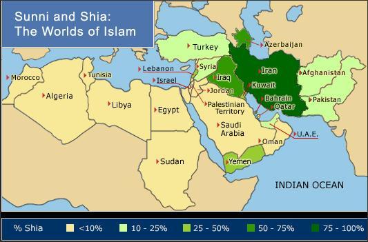 Map of Sunni and Shia populations Source: https://www-tc.pbs.