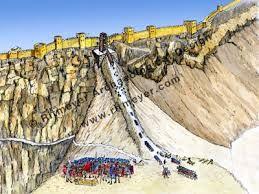 Romans built a ramp to lay siege on Herod s palace, which was a refuge for Jewish rebels (Zealots)