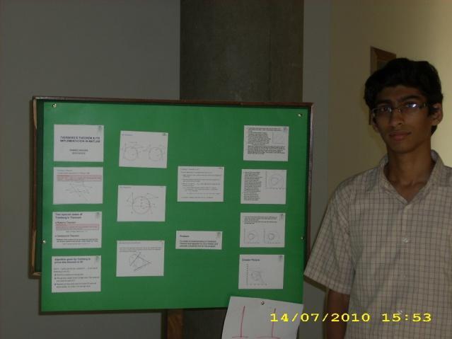 Rameez Ragheb who presented the poster Tverberg s Theorem and its Application on MATLAB (Mentor: Nabil Mustafa) Nouman