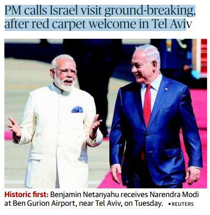 Continue Page-1,11- We waited 70 years, Bibi tells Modi Ground-breaking visit as the first Indian Prime Minister in Israel.
