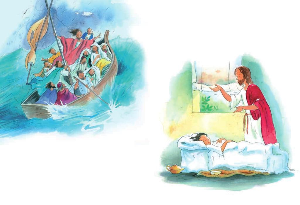 On another day Jairus asked Jesus to heal his little girl who was very ill indeed. Jesus came to help, and the little girl was soon well again.