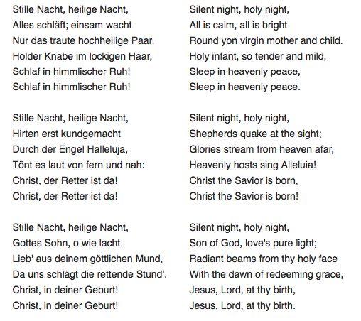 The German words for the original six stanzas of the carol we know as "Silent Night" were written by Joseph Mohr in 1816,