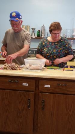 Stewardship Spotlight Laurie and Fred Beauchamp prepared the delicious main part of our Community Meal.