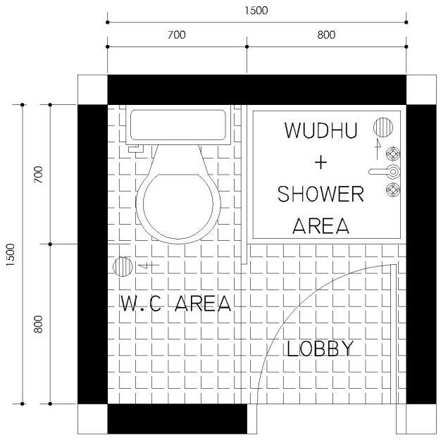 The location of the bathroom will be divided into two types, master bathroom, and bathroom between bedrooms with some detailed description (Table 5). Table 5.