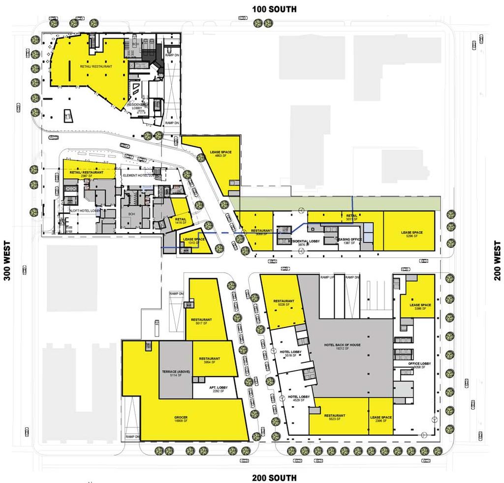 SITE PLAN DETAILS PHASE I - FALL 2020 BLOCK A - 11,516 (Divisible) SF BLOCK B - 3,615 SF PHASE II - FALL 2022 MIXED USE DEVELOPMENT INCLUDING 85,000 SF OF