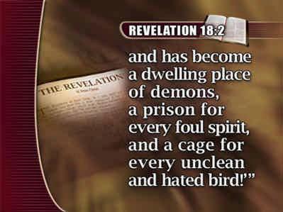 sins, and lest you receive of her plagues. Revelation 18:4.