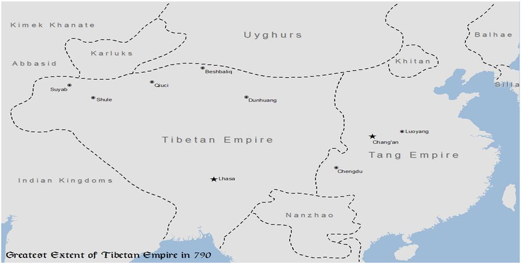 In the Shadow of the Himalayas As Genghis Khan's Mongol Empire expanded towards Europe in the West and China in the East throughout the 13th Century, Tibetan leaders of the influential Sakya school