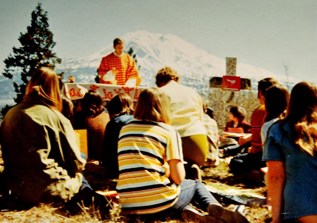 During his time as director of youth and young adult ministry and Camp Pendola, Father Wallace built Our Lady of the Sierra Chapel at Camp Pendola.