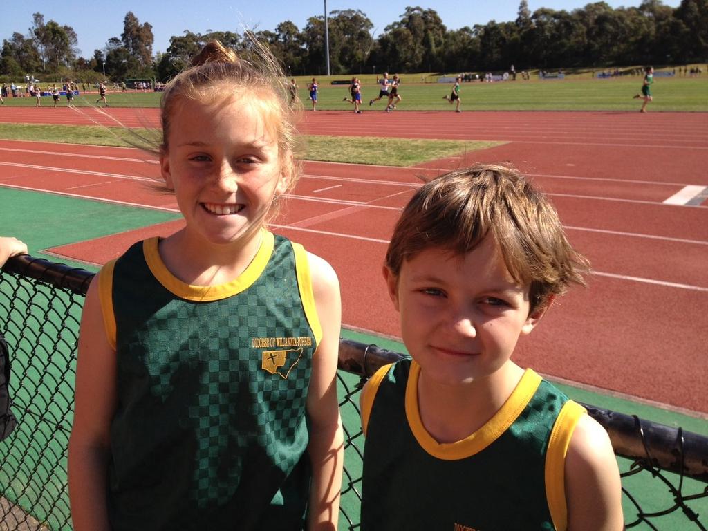 Hannah Stewart and Rohan Hill competed in the State Polding Athletics Carnival in Newcastle last Friday.