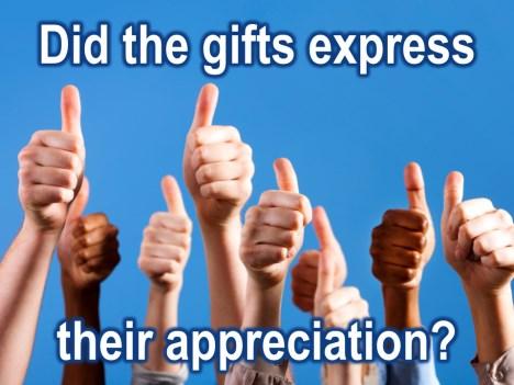 Did they express appreciation?