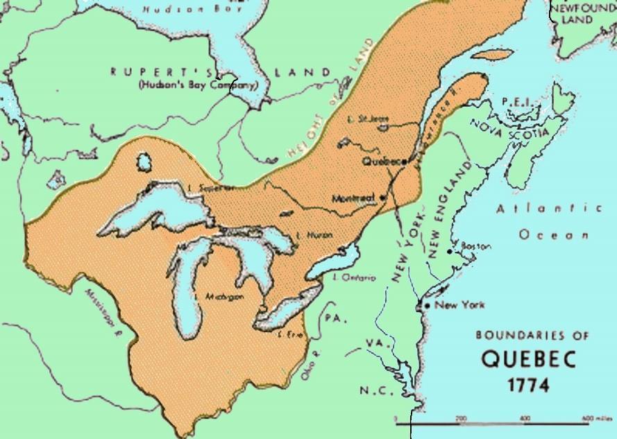 Quebec Act of 1774 Its intent was to win acceptance of British rule by French Canadians It recognized the Catholic Church as the established religion of Canada Canadian Catholics were allowed to hold