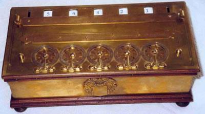 The Pascaline A calculating machine designed and built by Pascal between 1642 and 1644 (when Pascal was between 19 and 21years old!