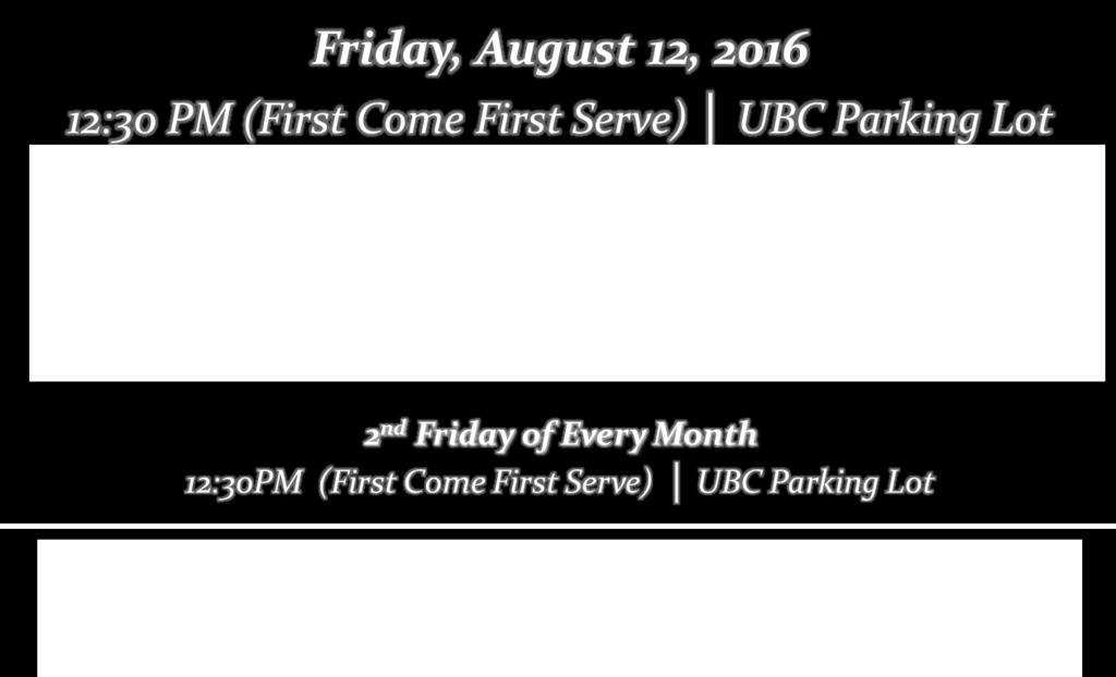 Your UBC Family UBC Monthly Calendar events:
