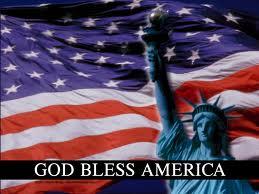 God bless America, land that I love, stand beside her and guide her through the night with a light from above.