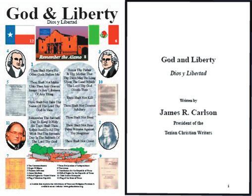 Teachers may download a Free copy of the God & Liberty booklet and poster at: www.godandtexas.