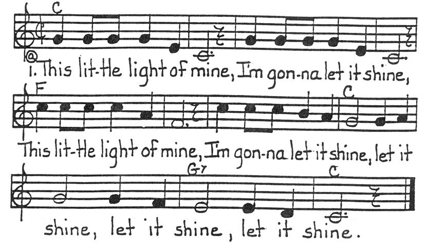 This Little Light of Mine Matthew 5:15-16 2. (b) Hide it under a bushel? (c) NO! (a) I m gonna let it shine. Hide it under a bushel? NO! I m gonna let it shine, let it shine, let it shine, let it shine.