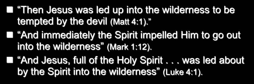 God initiated the testing 28 Then Jesus was led up into the wilderness