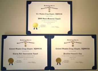 COL. STEPHEN TRIGG CHAPTER RECEIVES THREE PRESTIGIOUS NATIONAL AWARDS The Col. Stephen Trigg Chapter had an amazing evening last week at the 125th annual NSSAR Congress in Louisville.