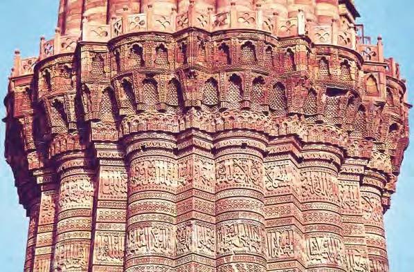 5 RULERS AND UILDINGS Figure 1 shows the first balcony of the Qutb Minar. Qutbuddin Aybak had this constructed around 1199.