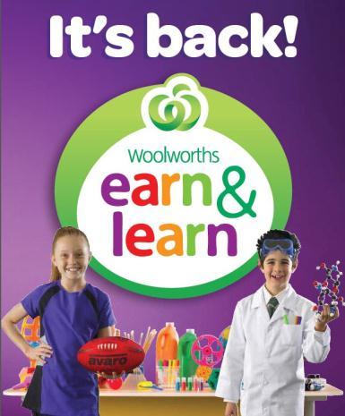 Woolworths Earn & Learn Sticker Sheet.