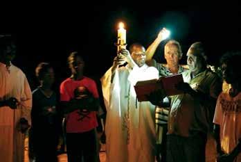 Grange/Bidyadanga, Parish Priest Fr Benny Calanza celebrates Easter