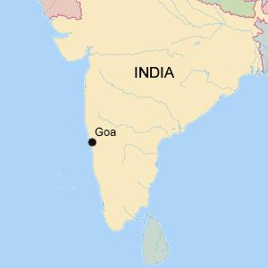 Goa forms a narrow strip of land on the west