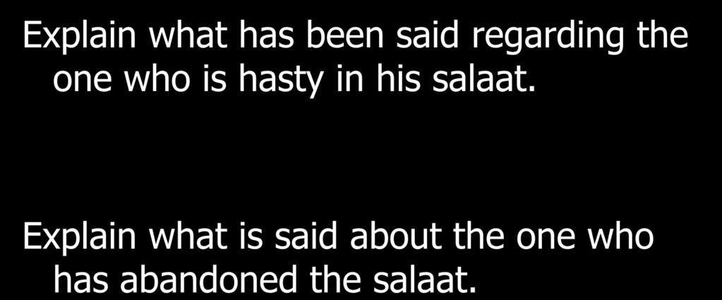 his salaat.