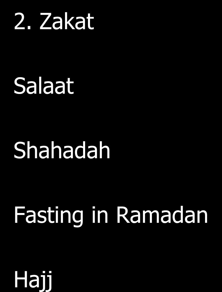 Zakat Pilgrimage Salaat Salaat