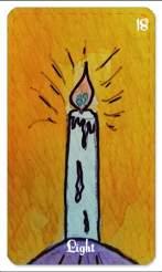 18- Light «I warm up to the light of the flame» Day, bright period, positivity, ease, clarification of a