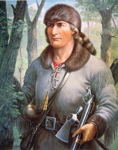 Daniel Boone s fame as a bear hunter is depicted by Severino