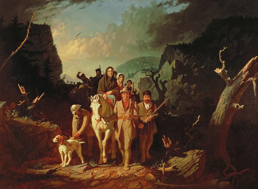10 Legends & Lies Boone blazing the trail west in George Caleb Bingham s 1851 52 oil painting, Daniel Boone Escorting Settlers through the Cumberland Gap Boone was not a man who relished a fight, but