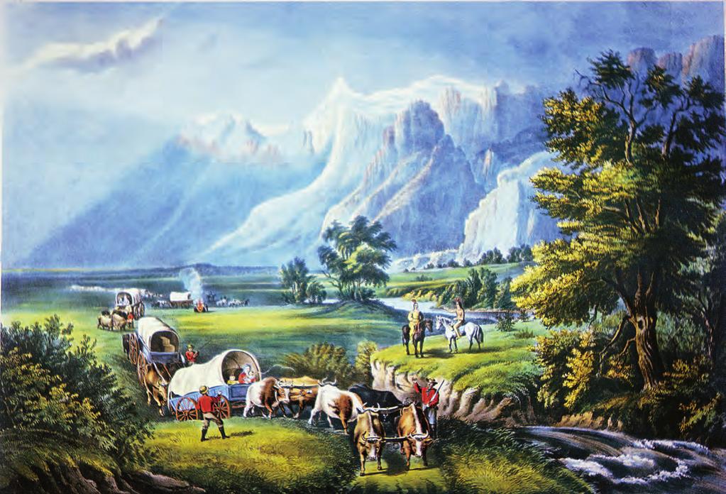 Daniel Boone 17 This Currier and Ives hand-colored lithograph by Fannie Flora Palmer, The Rocky Mountains